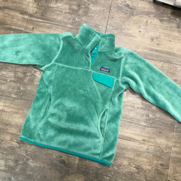 Patagonia Fleece Pullover Snap T Polartec Women Size XS Re Tool Green Outdoors - Picture 2 of 9